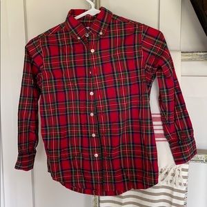 🐳Lands End Plaid Long-Sleeve Boys Size 8
